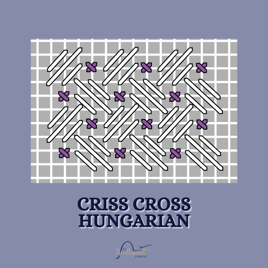 Criss Cross Hungarian – The Needlepoint Clubhouse