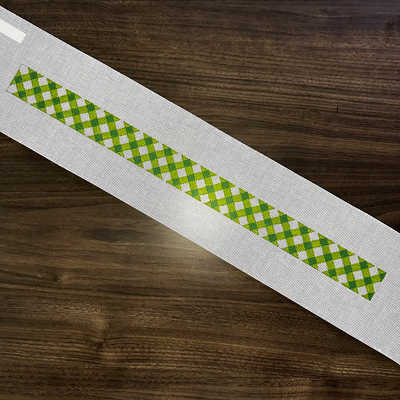 Gingham Dog Collar Green